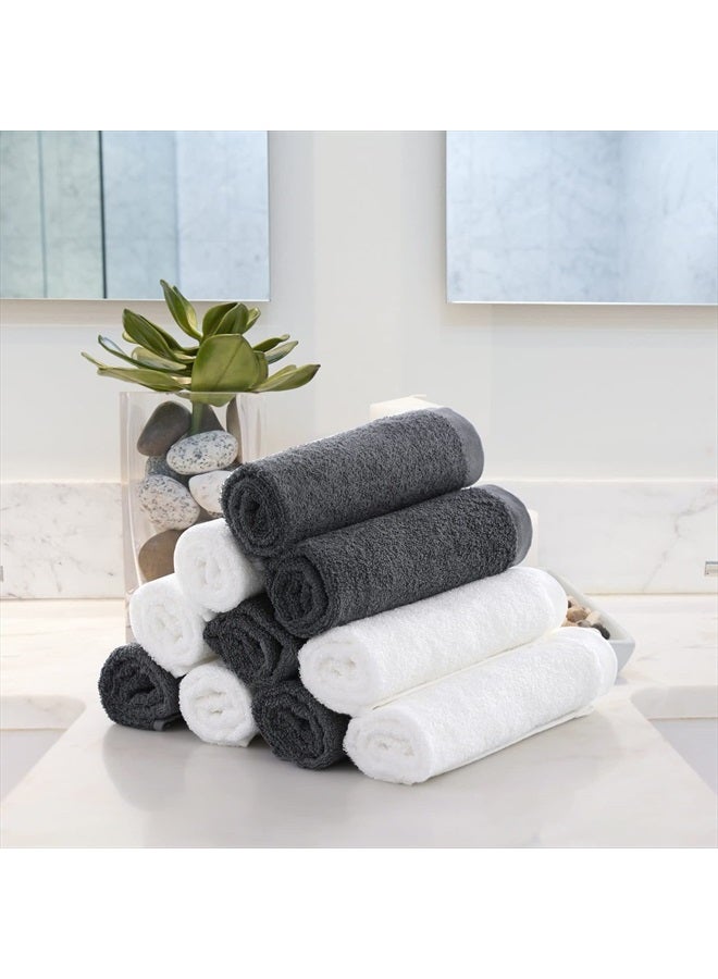 JEFFSUN Natural Bamboo Wash Cloths for Washing Face and Body, Silky Soft Bath Washcloths, Super Gentle & Skin Friendly Face Towels for Sensitive Skin, Baby Skin (13 X 13 inch - Pack of 6, Grey) - Image 5