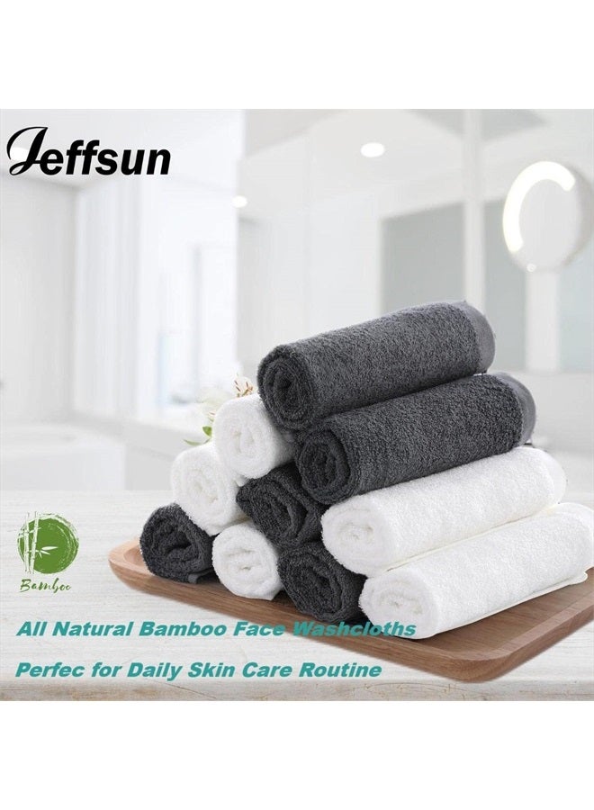JEFFSUN Natural Bamboo Wash Cloths for Washing Face and Body, Silky Soft Bath Washcloths, Super Gentle & Skin Friendly Face Towels for Sensitive Skin, Baby Skin (13 X 13 inch - Pack of 6, Grey) - Image 3