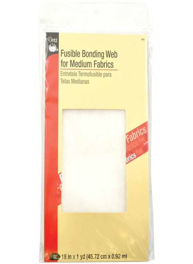 Dritz 261 Fusible Bonding Web, Medium Weight, 18-Inch X 1-Yards, White