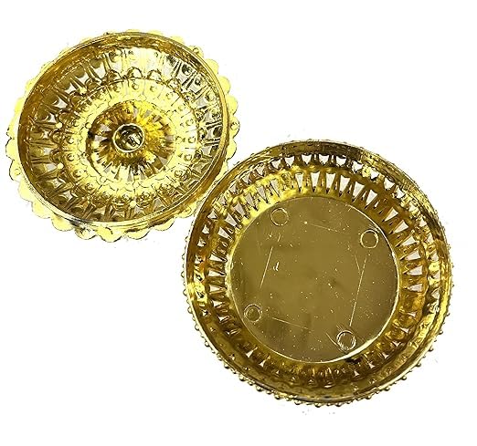 Awadh 1 PCS Acrylic Golden Decorative Box for Mini Storage For gift Mini Storage Diwali Gift box Deepawali Ring Jewellery Dry Fruits Container Case DIY Round Shape Pack Of 1 - Image 5