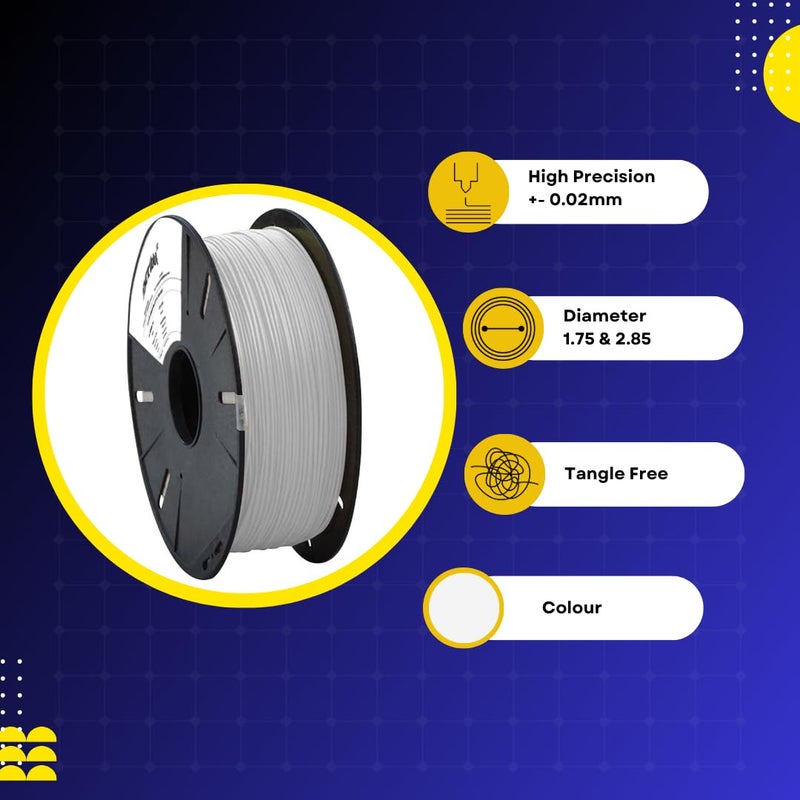 Scribbl3d Premium TPU 1.75mm 3D Printing Filament Dimensional Accuracy +- 0.02mm (Arctic White) - Image 4