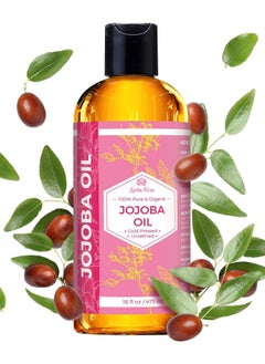 Leven Rose Leven Rose Jojoba Oil, Pure Cold Pressed Natural Unrefined Moisturizer for Skin Hair and Nails 16 Fl. Oz 