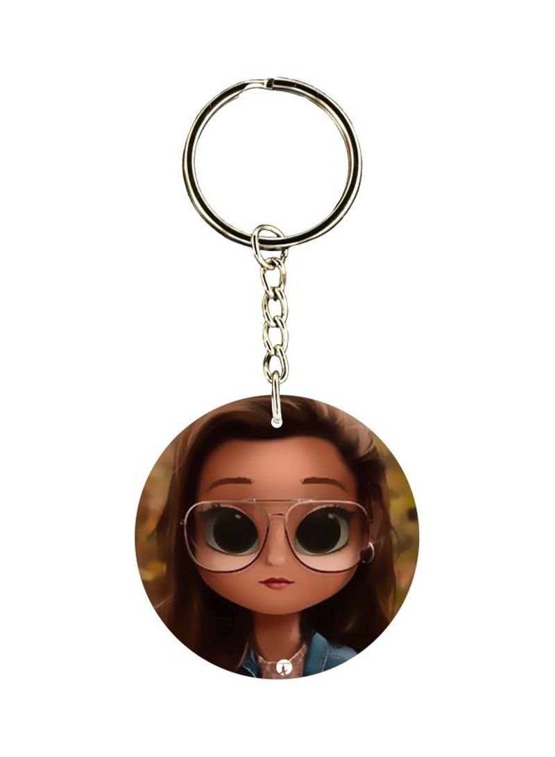 RKN Cartoon Printed Single Sided Pocket Keychain