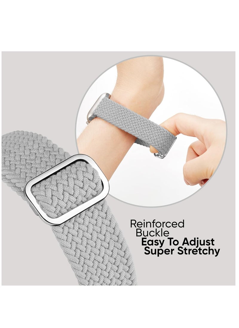 Generic - 6 Pack Braided Stretchy Bands Compatible with Apple Watch Band 38mm 40mm 41mm 42mm Women Men, Adjustable Nylon Solo Loop Elastic Straps for iWatch Series 10 9 8 7 6 5 4 3 SE Ultra - Image 1