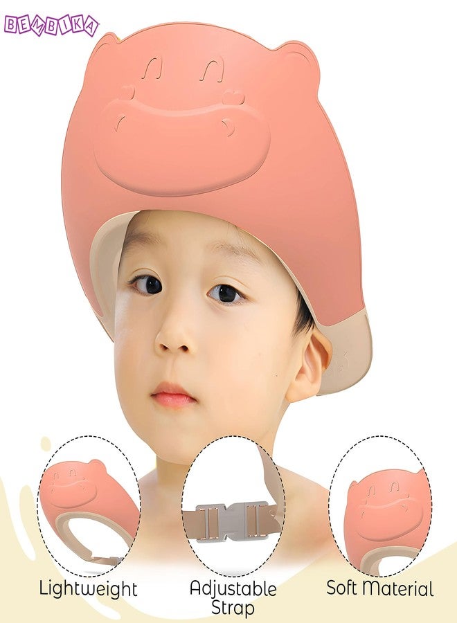 Bembika Baby Shower Cap for Washing Hair, Soft Bathing Baby Shower Cap for Eye Protection and Hair Wash Adjustable Reusable, Waterproof, and Comfortable for Babies � (Bear Pink) - Image 5