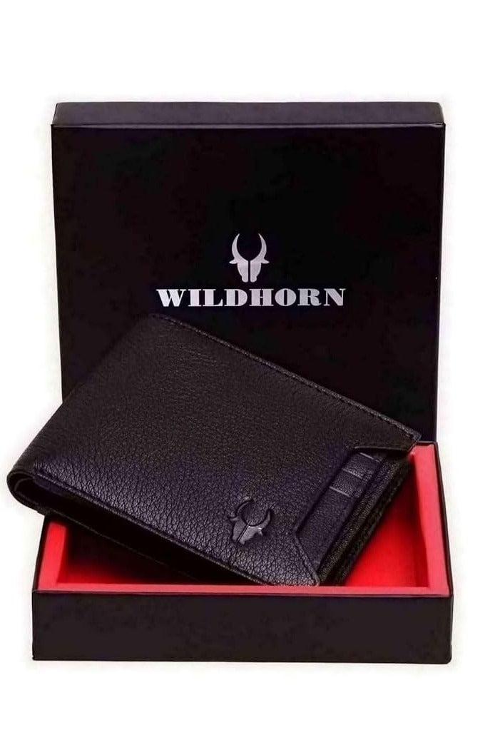 WildHorn Oliver Black Leather Wallet for Men - Image 1