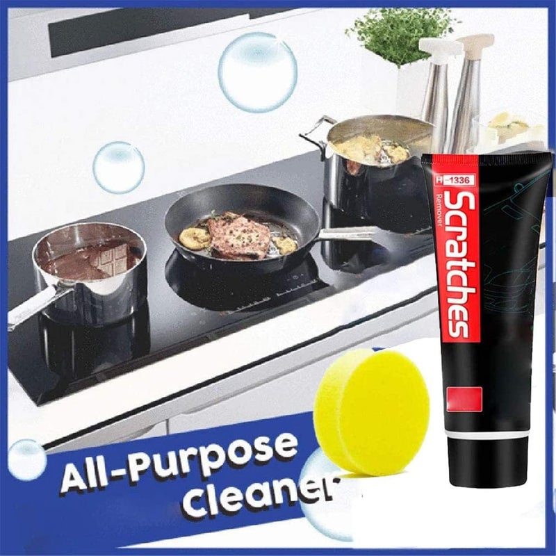 klarako 100ML Cooktop Cleaner Kit,Multipurpose Cooktop Cleaner with Sponge,Glass Ceramic Stove Top Cleaner,Car Paint Scratch Repair for Kitchen Home Tool and Car Maintenance - Image 2