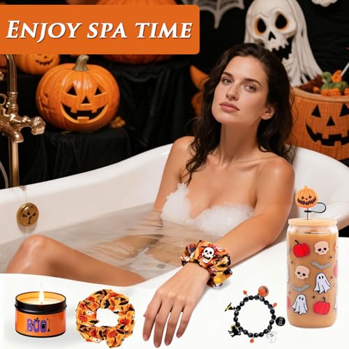 Ithmahco 2025 Boo Basket Stuffers For Women Teens Girl Halloween Baskets Spooky Gifts Boo Box For Her Teacher Halloween Party Decorations For Adults Themed Gifts Bat Pumpkin Baskets - Image 3