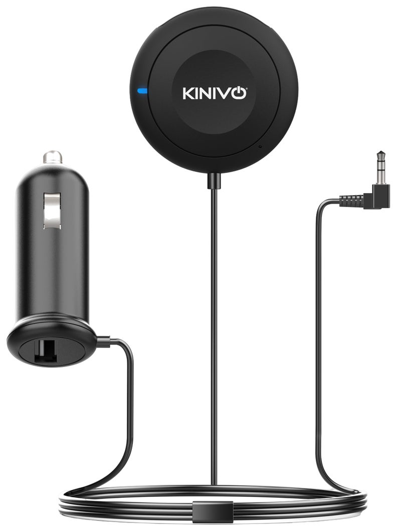 Kinivo BTC450 Bluetooth Car Kit (Hands-Free, AUX Bluetooth Adapter for Cars with Ground Loop Noise Isolator, 3.5mm Aux Input, Apt-X) - Image 1