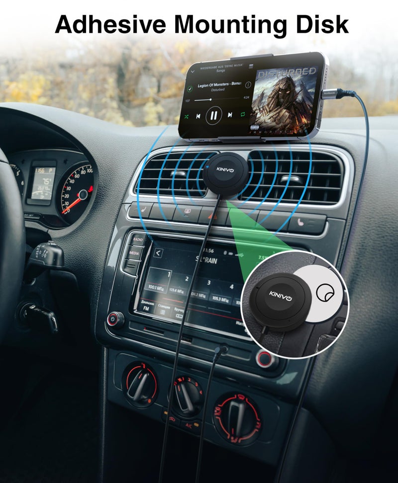 Kinivo BTC450 Bluetooth Car Kit (Hands-Free, AUX Bluetooth Adapter for Cars with Ground Loop Noise Isolator, 3.5mm Aux Input, Apt-X) - Image 3