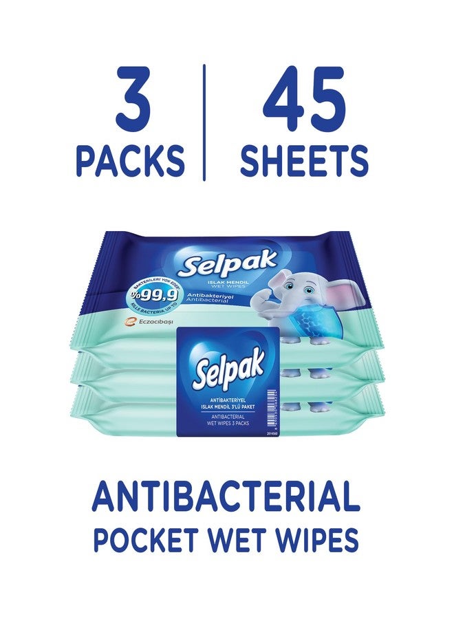 SELPAK Antibacterial Wet Wipes 3 Packs of 15sheets each - Image 5