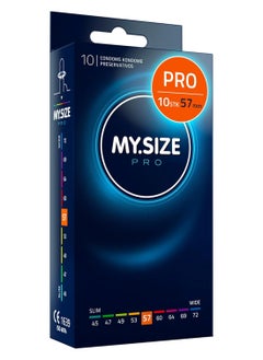 My Size Pro Ultra Thin Condoms 10 Pieces (57 Size) – Odorless, Long Lasting, Sustainable, Premium Quality for Maximum Comfort, Pleasure, and Sexual Health – Proper Fit Reduces Risks and Enhances Protection – Latex Men Condoms Available in Multiple Sizes (45 to 72)  - Image 1