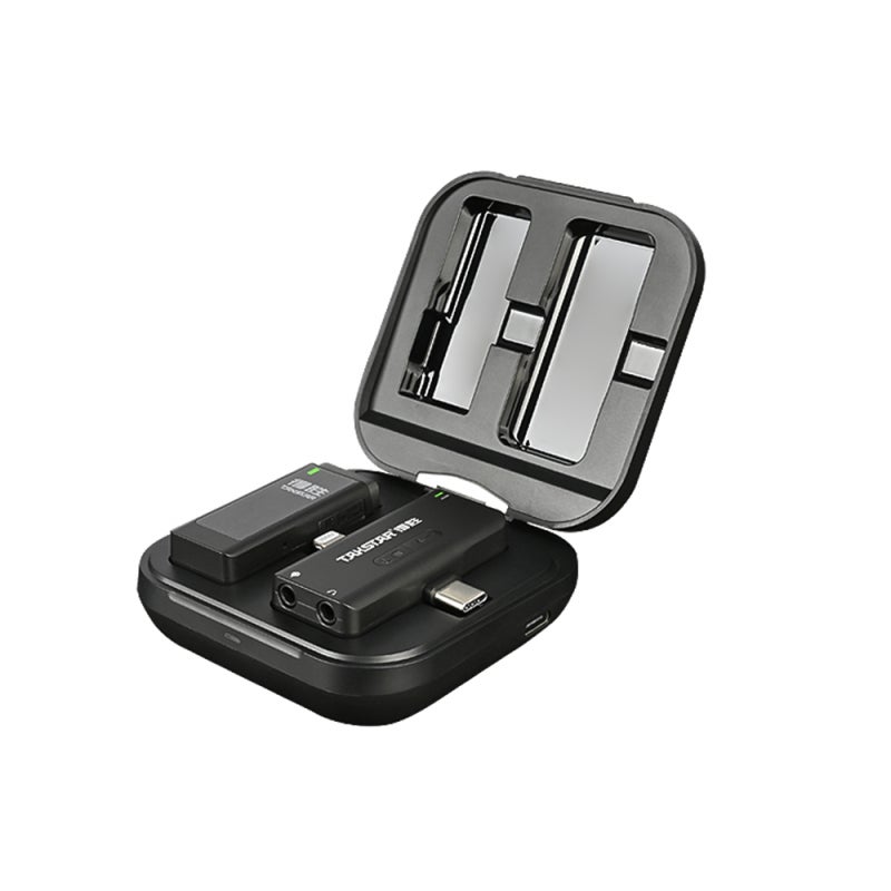 TAKSTAR V4 One-Trigger-One 2.4G Wireless Microphone Clip-on Mic Real-Time Monitoring 120M Transmission with Charging Case 32GB TF Card 3-in-1 Receiver for DSLR Camera Camcorder iOS Android Devices - Image 1