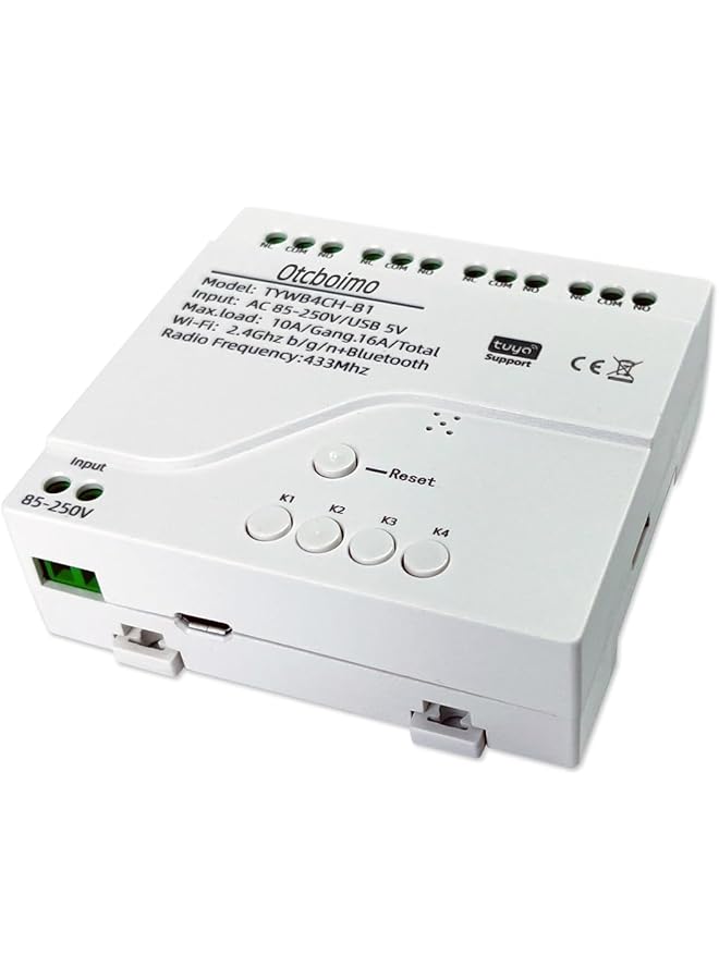 PROMASS Smart WiFi Wireless Relay Switch Module, Smart WiFi Wireless Light Switch, Tuya 4CH AC 85-250V/ USB 5V Smart Life Remote Control Dry Contact Momentry Switch Compatible with Alexa and Google Home - Image 1