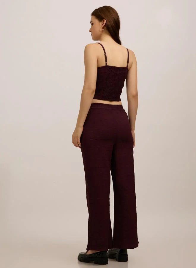 أوجيدر طقم منسق من بنطال وبلوزة سادة قصيرة