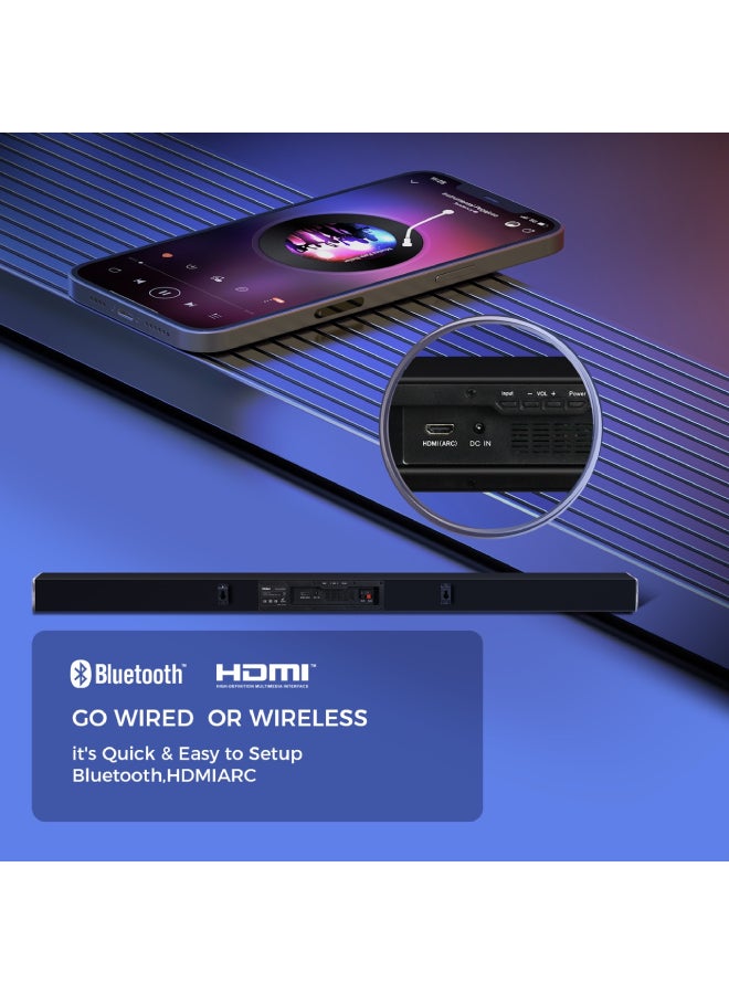 Haier 2.1 CH Bluetooth 120W Wireless Sound Bar Speaker with Subwoofer - HSD3A040B Black - Image 3