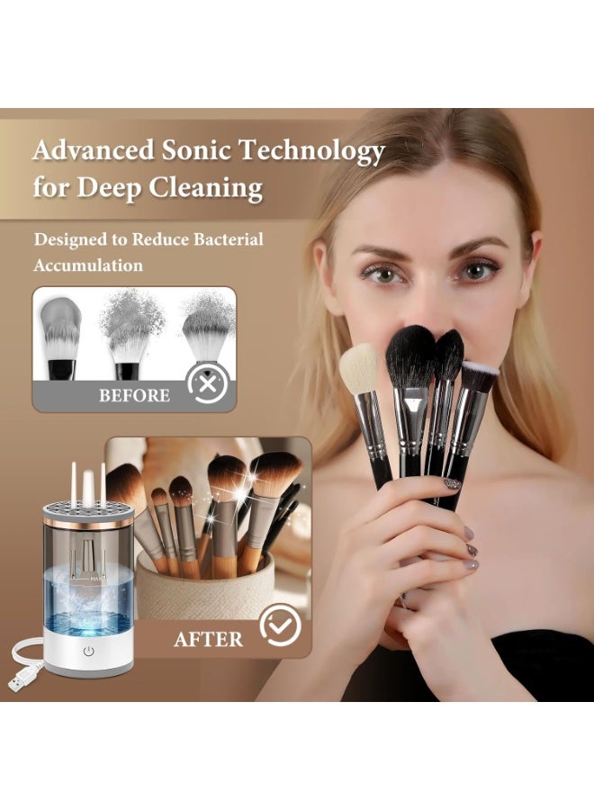 منظف فرشات مكياج كهربائي - آلة تنظيف فرشات مكياج كفؤة للتنظيف العميق للفرشات، مثالية للفنانين والمحبيين للمكياج - Image 4