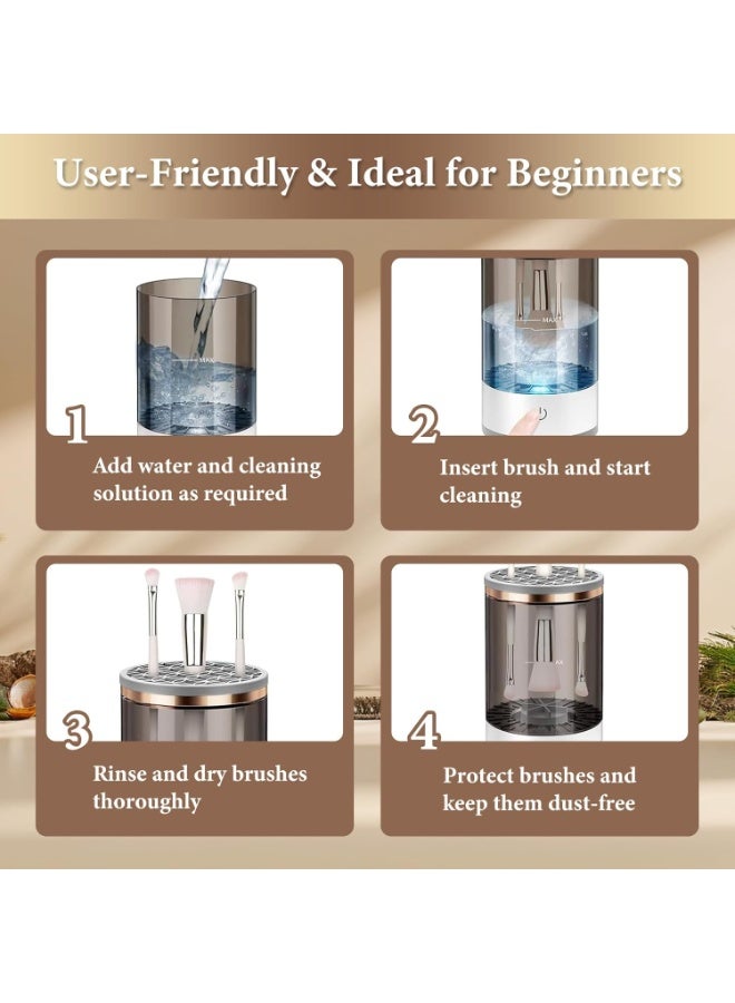 منظف فرشات مكياج كهربائي - آلة تنظيف فرشات مكياج كفؤة للتنظيف العميق للفرشات، مثالية للفنانين والمحبيين للمكياج - Image 2