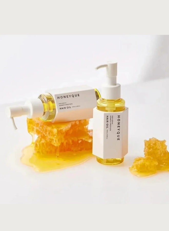 Honeyque Deep Repair Custom Hair Oil Sleek – Frizz Control & Shine Oil (100 ml) - Image 3