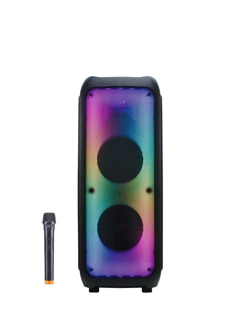 Party Box 110 subwoofer, supports Bluetooth, USB, AUX, radio, and memory card, comes with remote control, karaoke microphone, with RGB lighting