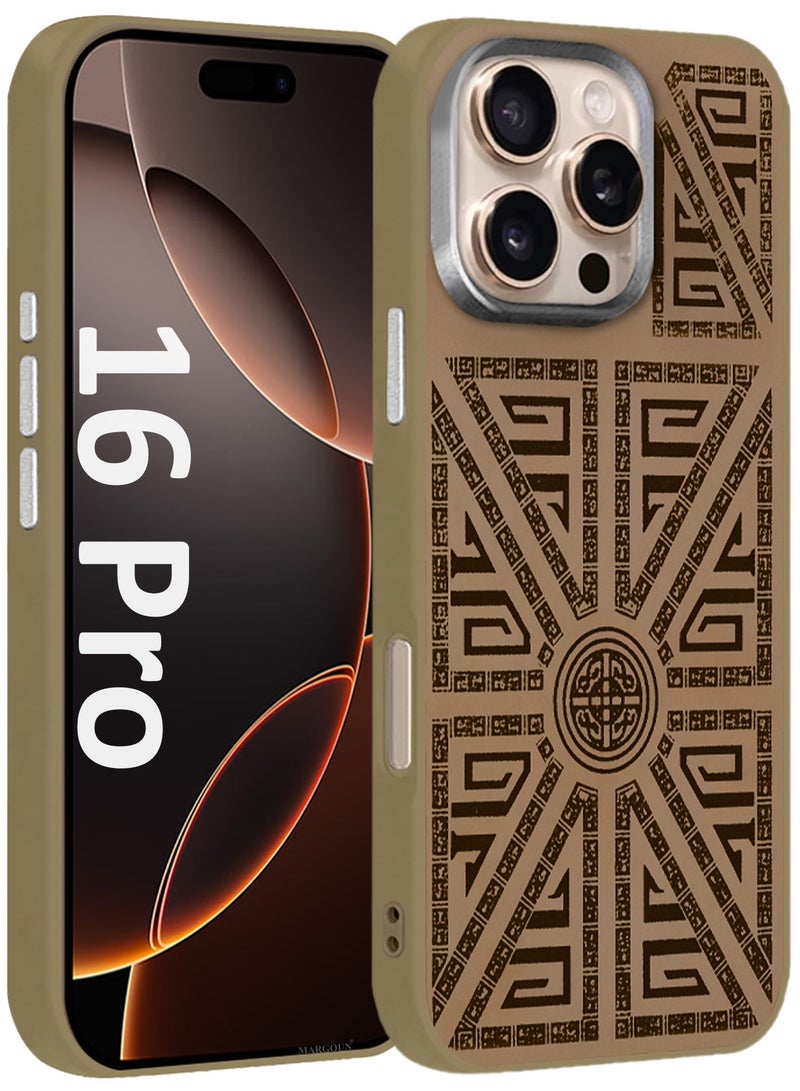 CATANES Hard Silicone Protective Case Cover for iPhone 16 Pro - Geometric Crest - Image 1