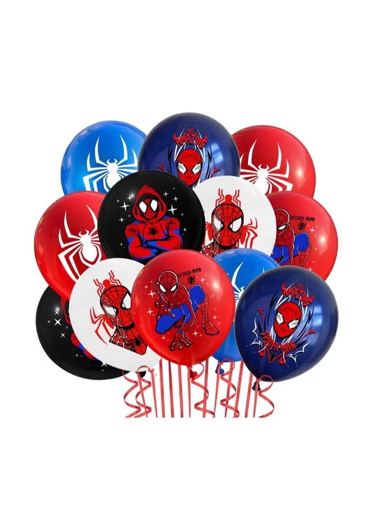 رات سو 12 قطعة من بالونات اللاتكس بتصميم سبايدر مان لحفلات أعياد ميلاد الأطفال وديكورات حفلات الأصدقاء - Image 1
