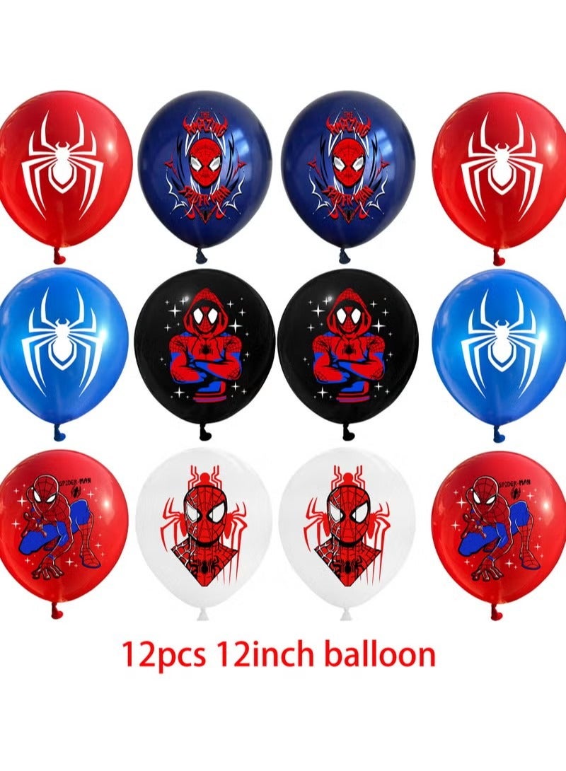 رات سو 12 قطعة من بالونات اللاتكس بتصميم سبايدر مان لحفلات أعياد ميلاد الأطفال وديكورات حفلات الأصدقاء - Image 4