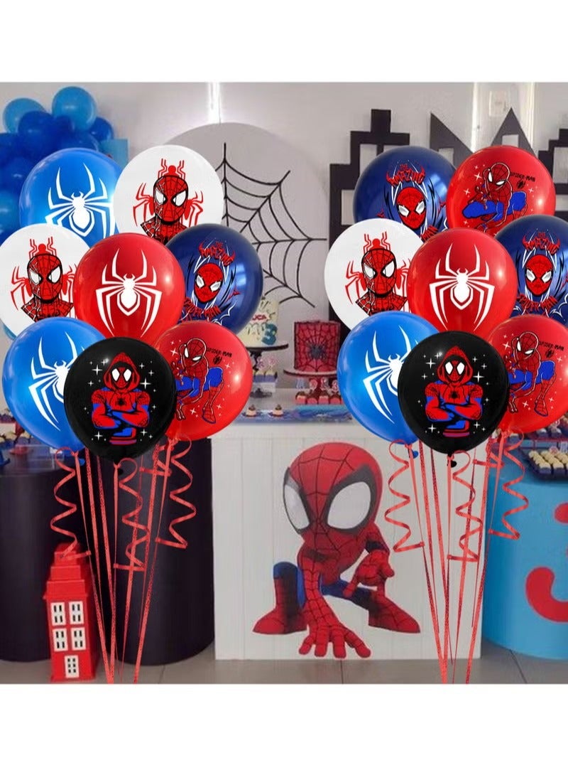 رات سو 12 قطعة من بالونات اللاتكس بتصميم سبايدر مان لحفلات أعياد ميلاد الأطفال وديكورات حفلات الأصدقاء - Image 3