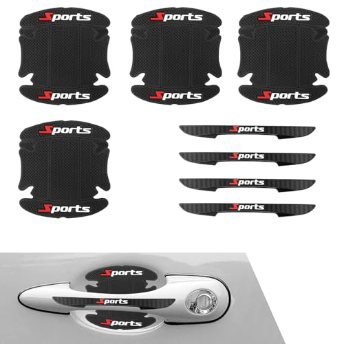 Zikefest 8PCS Car Door Protector Sports Car Door Handle Scratch Protector Door Handle Bowl Sticker Doors Handle Protection Accessories Universal for Most Car SUV Truck - Image 1