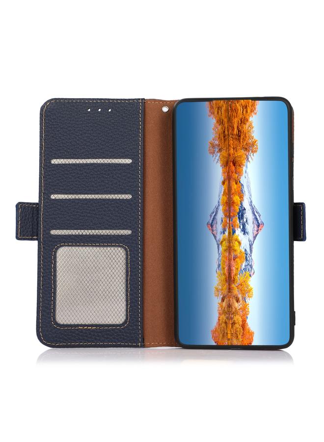 S-TOP Case For Honor X40i KHAZNEH Side-Magnetic Litchi Texture Genuine Leather RFID Phone Case - Image 4