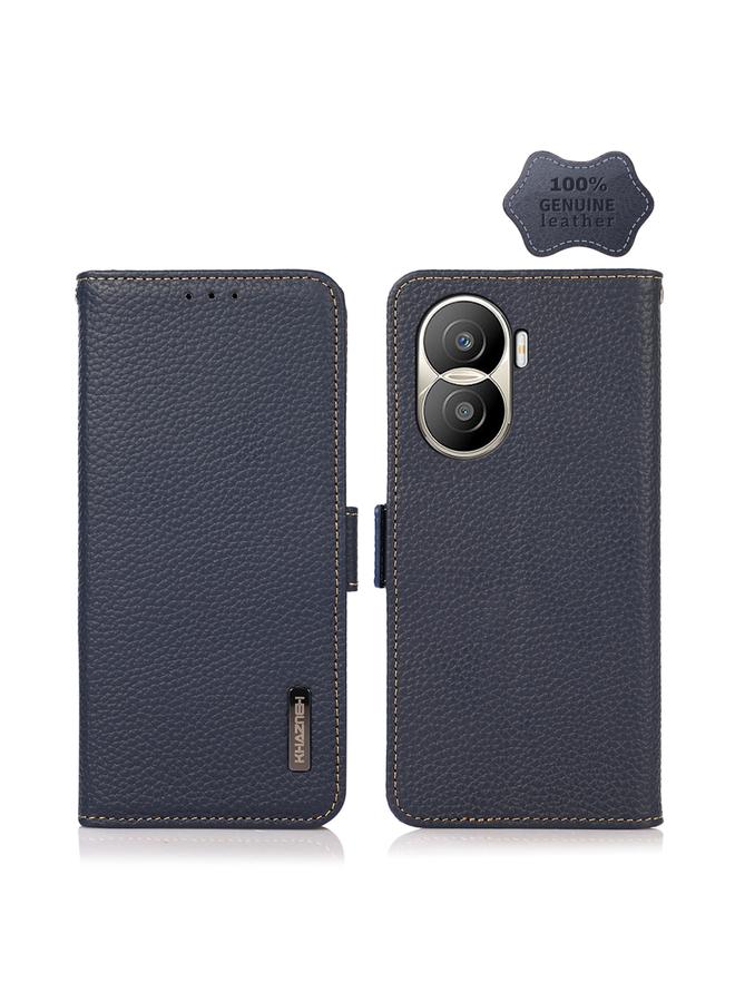 S-TOP Case For Honor X40i KHAZNEH Side-Magnetic Litchi Texture Genuine Leather RFID Phone Case - Image 1