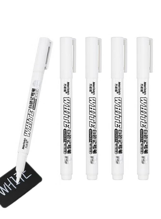 Generic 5 Pack White Marker, 1mm Extra Fine Tip White Paint Marker Permanent for Wood Rock, Plastic, Leather, Glass, Stone, Metal, Canvas, Ceramic, Fabric, Tire (White)  - Image 1