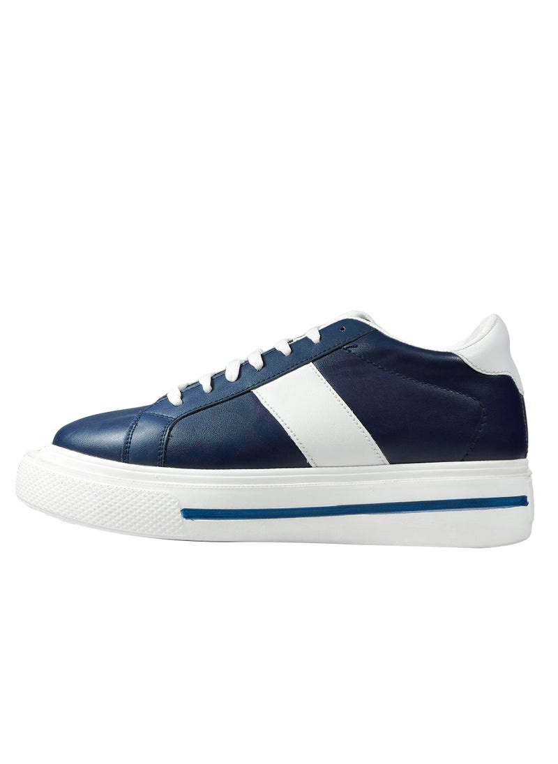 MEGA SHOES Elegance Men's Shoes - Sky Leather -  Wide PU-Out Sole - Navy  - Image 2