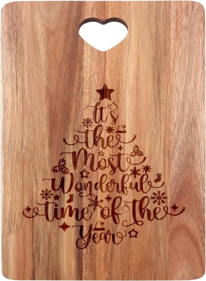 Renawe Christmas Gift for Her Women Charcuterie Board Kitchen Decor Tray Wooden Cutting Boards Xmas Decorations Holiday Platter Present Ideas for Wife Mom Wood Decorative Christmas Tree Cheese Board - Image 2