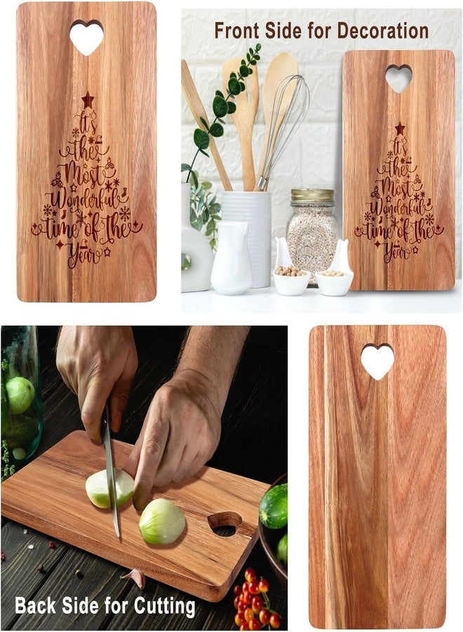 Renawe Christmas Gift for Her Women Charcuterie Board Kitchen Decor Tray Wooden Cutting Boards Xmas Decorations Holiday Platter Present Ideas for Wife Mom Wood Decorative Christmas Tree Cheese Board - Image 4