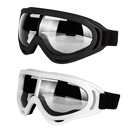LJDJ Motorcycle Goggles Glasses Set of 2 Dirt Bike ATV Motocross AntiUV Adjustable Riding Offroad Protective Combat Tactical Military Goggles for Men Women Kids Youth Adult - Image 1