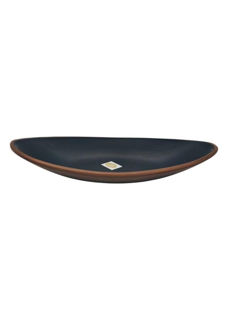Harmony HARMONY Melamine Oval Dish 22cm*11cm*2cm, Brown/Black  - Image 1