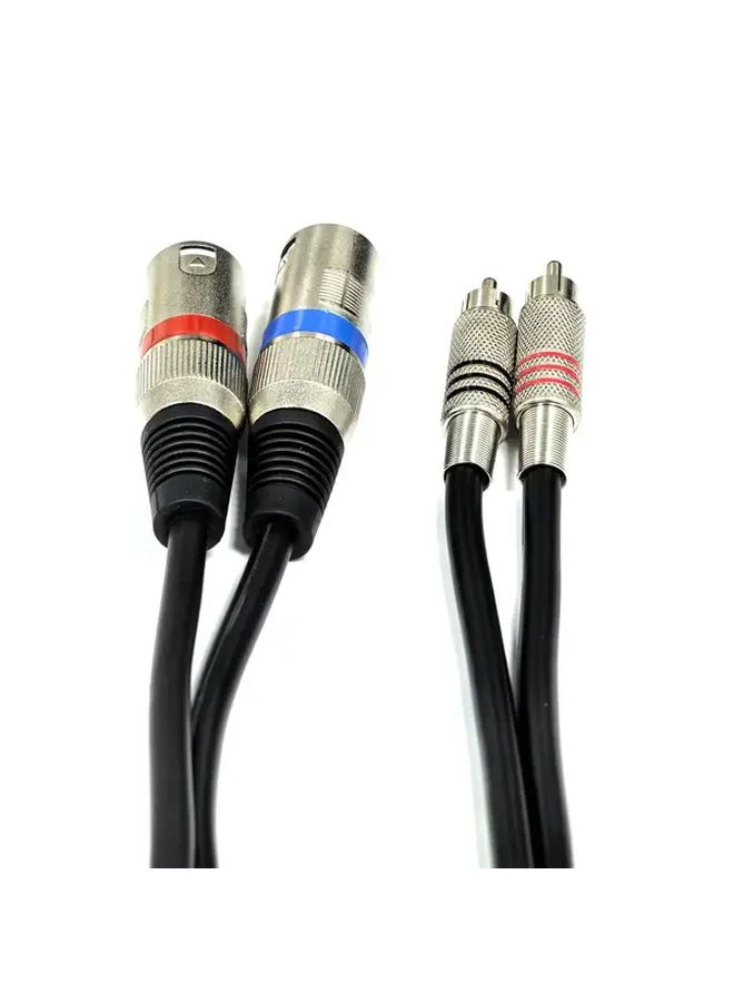 6mm Dual RCA to Dual XLR Cable Black 78 74 Inch with Red Blue Ring Identification - Image 3