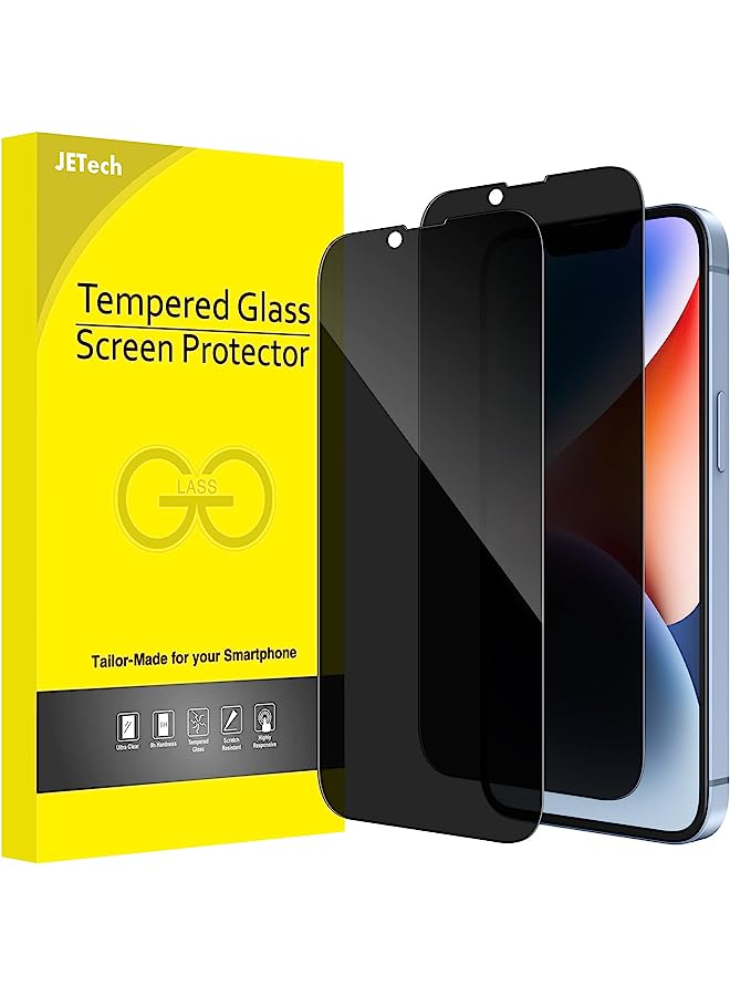 Jetech Privacy Full Coverage Screen Protector For Iphone 14 6.1-Inch, Anti-Spy Tempered Glass Film, Edge To Edge Protection Case-Friendly, 2-Pack - Image 1