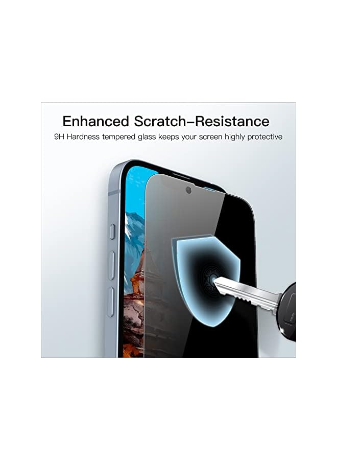 Jetech Privacy Full Coverage Screen Protector For Iphone 14 6.1-Inch, Anti-Spy Tempered Glass Film, Edge To Edge Protection Case-Friendly, 2-Pack - Image 3