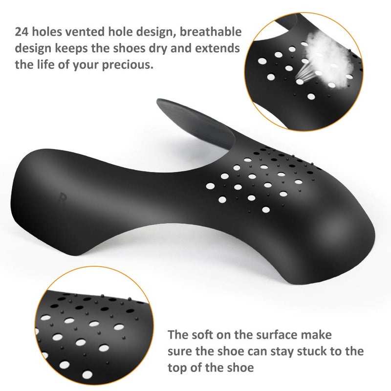 Vsonker Shoes Protectors for Air Force Shoes, Anti-Wrinkle Shoes Guards for all Shoes, for Men's 7-12/ Women's 5-8, Black+white, (Pack of 1) - Image 2