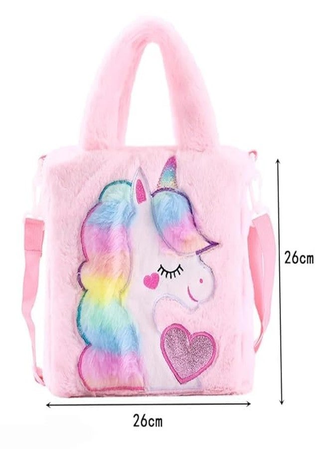 NEW PINCH Unicorn Fur Sling Bag Shoulder Crossbody Zipper Closure bag Cute Birthday Gift for Girls pink/purple - Image 3
