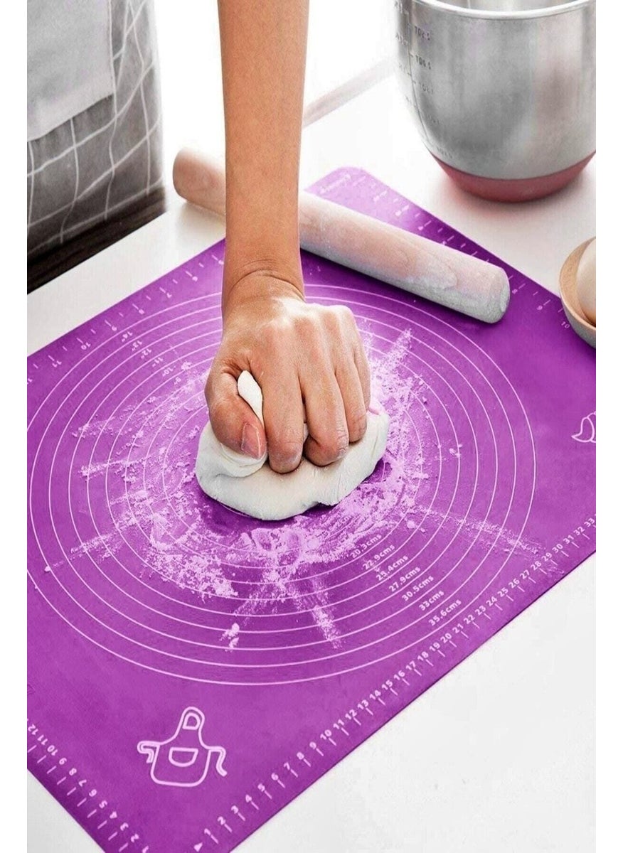 Tekno Trust - 1 Piece Silicone Dough Rolling Mat Measured Heat Resistant Dough Kneading Mat Large Kitchen Pastry Oven - Image 1