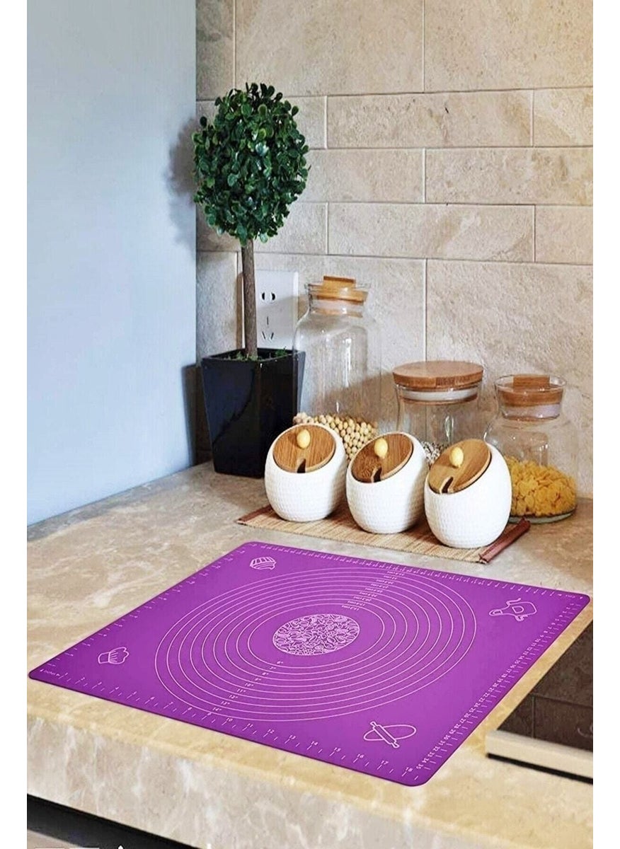 Tekno Trust - 1 Piece Silicone Dough Rolling Mat Measured Heat Resistant Dough Kneading Mat Large Kitchen Pastry Oven - Image 1