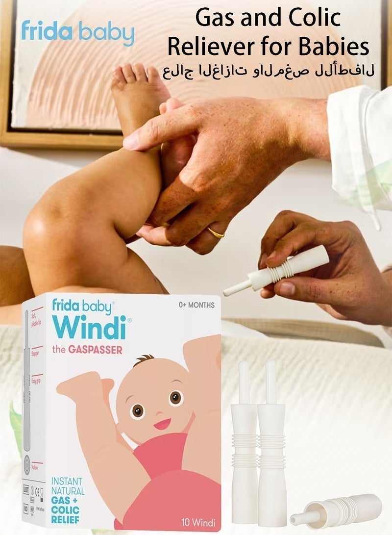 فريدا بيبي Windi Baby Gas & Colic Reliever| 10 الكمية| صنع في السويد| تخفيف انزعاج البطن الفوري| آمنة، طبيعية وخالية من BPA| تصميم ناعم ولطيف معتمد من قبل طبيب الأطفال| سهلة الاستخدام للأطفال حديثي الولادة والرضع - Image 2