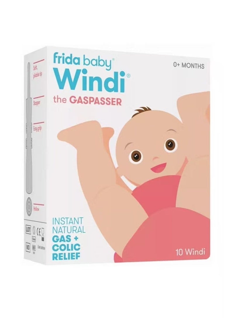 فريدا بيبي Windi Baby Gas & Colic Reliever| 10 الكمية| صنع في السويد| تخفيف انزعاج البطن الفوري| آمنة، طبيعية وخالية من BPA| تصميم ناعم ولطيف معتمد من قبل طبيب الأطفال| سهلة الاستخدام للأطفال حديثي الولادة والرضع - Image 3