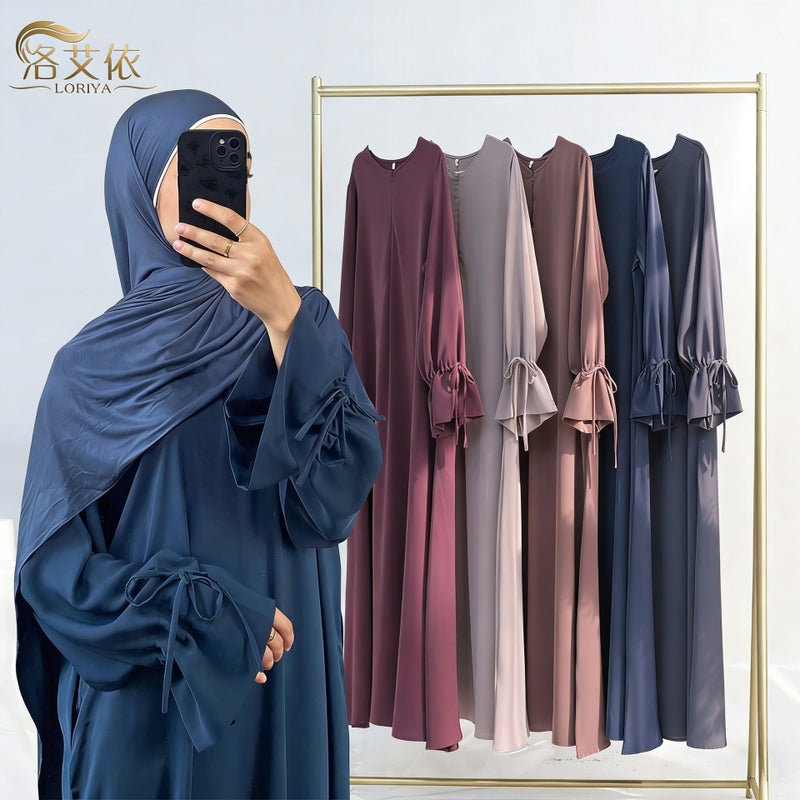 Loriya 2025 Loriya Solid Color Long Sleeve Maxi Dress -  LR938 - Image 2