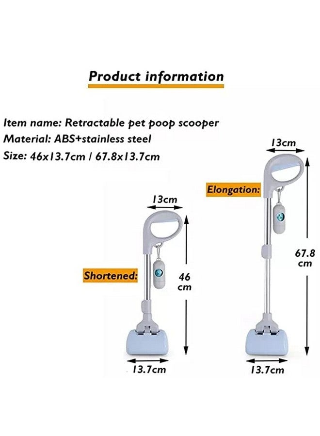 Adjustable Size Poop Scooper - Waste Collector Long Portable & Extendable 46-68Cm Handle | Potty Picker With Bag For Dogs And Cats - Image 5