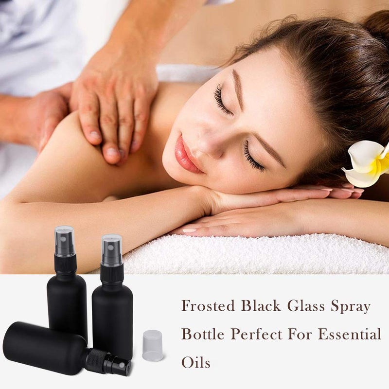 hmaimas 2oz Small Glass Essential Oils Spray Bottles, Fine Mist Frosted Black Spray Bottles (Set Of 3) - Image 5