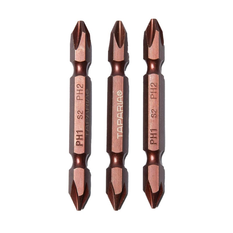 Taparia بتات مزدوجة من تاباريا، 65 مم بحجم 1/4" سداسي، درجة S2، بحجم رأس ph1 x ph2 (3 قطع) مناسبة للاستخدام المنزلي، المهني والصناعي - Image 5